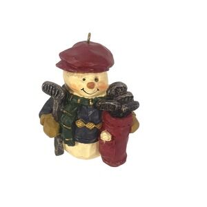 Snowman‎ Golfer Christmas Ornament – Hand-Painted Resin Holiday Decor